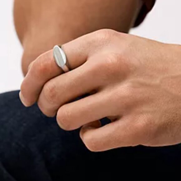 Fossil Other - Fossil Men's Stainless Steel Signet Ring, NWT, Size 12